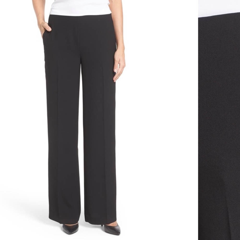 Vince Camuto Black Wide Leg Side Zip Pants